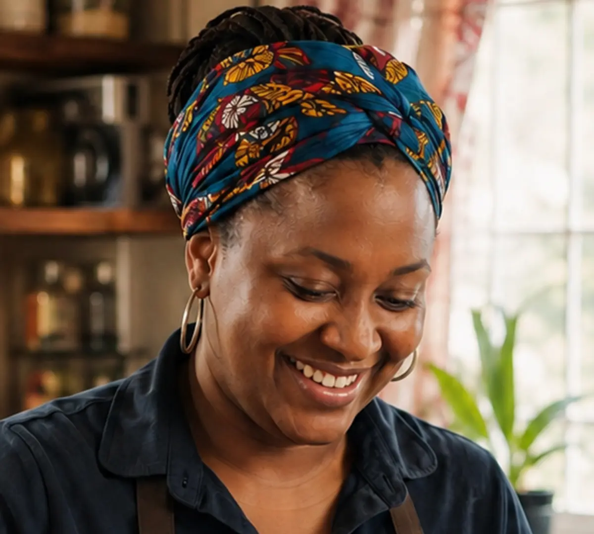 Caribbean Cook preparing food