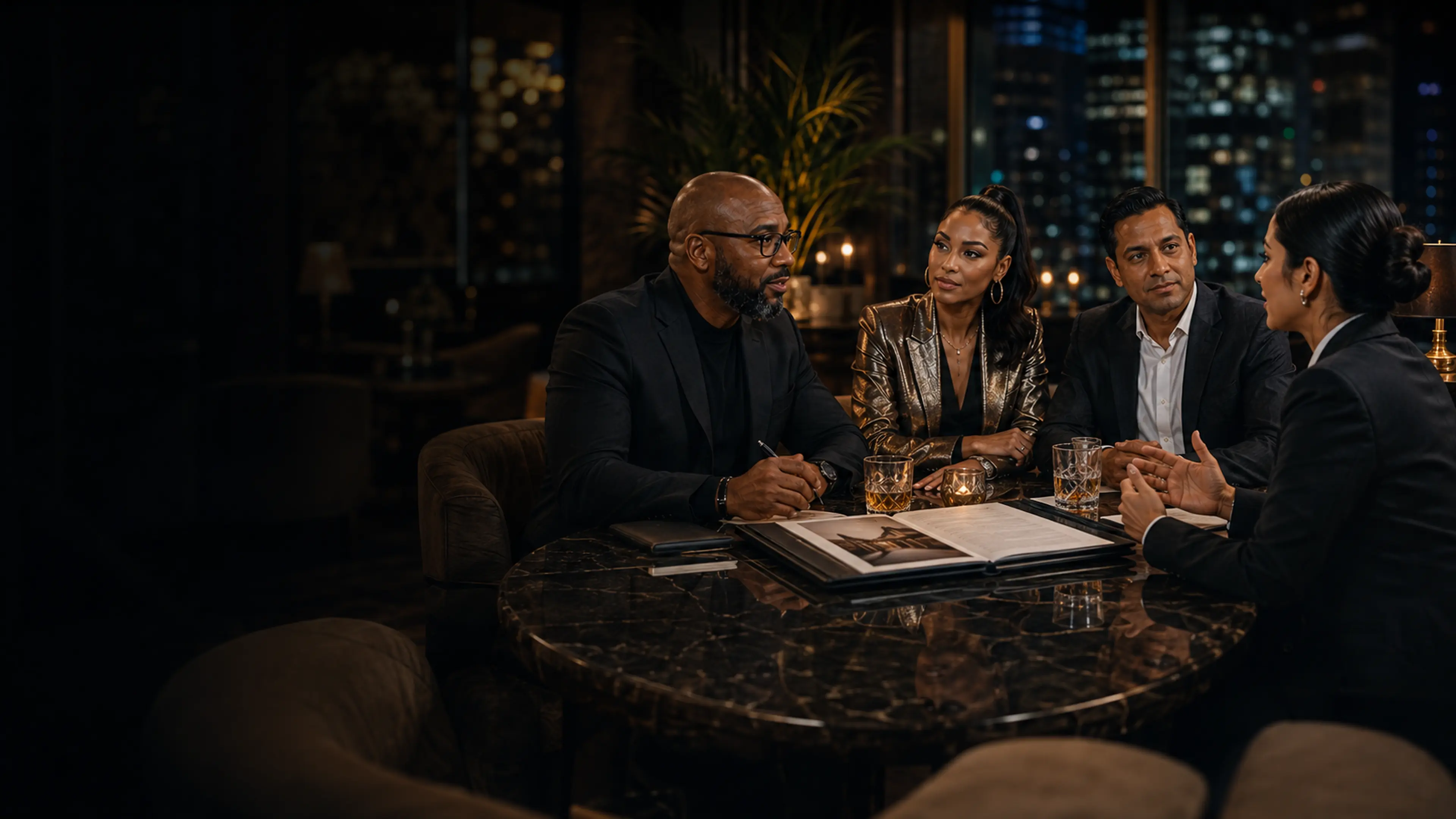 Caribbean hospitality leaders meeting in a premium lounge